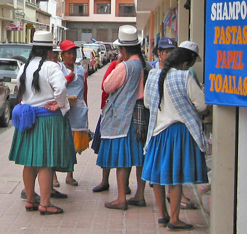 The working women (those in the Cuenca area are called Cholo and wear the distinctive white hats and colorful skirts) who I see on the streets and in the markets who are vendors selling fruits, vegetables and many other items