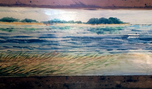 Original painting with a view east to Assateague Island. 