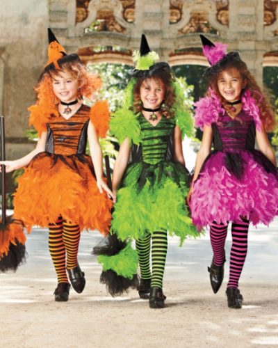 Thanks to chasing-fireflies.com for this image of "Neon Feather Witch costume for girls." (Now just $19.97)